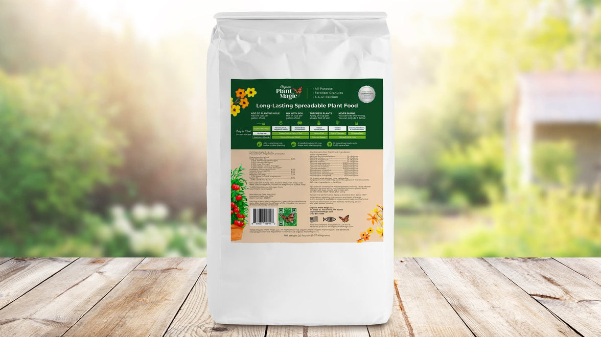 20lb Bag of Organic Plant Magic's spreadable plant food